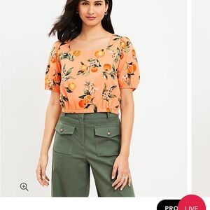 NWT LOFT Petite Orange Harvest Criss Cross Back Cropped Top.
